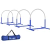 PawHut šunų dresūros įranga, Agility rinkinys šunims, 4 dalių kliūčių rinkinys vyresniems šunims, dresūros rinkinys su krepšiu, mėlyna/balta, 88 x 64 x 95 cm