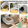"PawHut" šunų maisto laikymo dėžė, 25 l sulankstoma maisto talpykla su matavimo taure, dubenėliu, šaukštu šunims, kačių maisto laikymo dėžė su ratukais, skirta sausam maistui, pilka