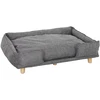 PawHut šunų sofa, sofa naminiams gyvūnėliams, lova augintiniams, nuimama ir skalbiama pagalvėlė, natūrali + tamsiai pilka