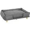 PawHut šunų sofa, sofa naminiams gyvūnėliams, lova augintiniams, nuimama ir skalbiama pagalvėlė, natūrali + tamsiai pilka