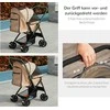 Pawhut Šunų vežimėlis buggy mažiems šunims ir katėms - šviesiai rudas 76,5 x 52 x 95 cm