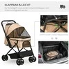 Pawhut Šunų vežimėlis buggy mažiems šunims ir katėms - šviesiai rudas 76,5 x 52 x 95 cm