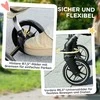 PawHut šunų vežimėlis lengvas aliumininis vežimėlis šunims ir katėms iki 10 kg sulankstomas vežimėlis šunims ir katėms su pagalvėlėmis, tinkliniais langais, durelėmis, laikymo krepšeliu vežimėlis šunims ir katėms chaki spalvos