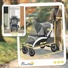 PawHut sulankstomas vežimėlis šunims ir katėms iki 30 kg, su pagalvėle, tinkliniais langais, durelėmis, krepšiu daiktams, saugos diržais ir stabdžiais, tamsiai pilkas