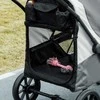 PawHut šunų vežimėlis šunų vežimėlis sulankstomas dideliems šunims ir katėms iki 30 kg kačių vežimėlis su pagalvėle tinklelio langai durelės laikymo krepšys kačių vežimėlis su saugos pavadėliais, stabdžiais, vežimėlis tamsiai pilkas