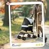 PawHut šunų vežimėlis šunų vežimėlis sulankstomas šunims ir katėms iki 4kg kačių vežimėlis su tinkliniais langais, diržu per petį, laikymo krepšiu, puodelio laikikliu, skėčio laikikliu skėčiu kačių vežimėlis šviesiai pilkas
