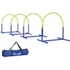 PawHut šunų dresūros įranga, šunų vikrumo (agility) rinkinys, 4 dalių kliūčių rinkinys senyviems šunims, dresūros rinkinys su krepšiu, mėlyna/geltona, 88 x 64 x 95 cm