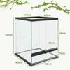 "PawHut" terariumas roplių maitinimo dėžutė Ventiliacija prieš pabėgimą 120L stiklinis terariumas kabelių valdymas amfibijų voras metalas juodas 45x45x60cm