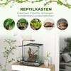 "PawHut" terariumas roplių maitinimo dėžutė Ventiliacija prieš pabėgimą 120L stiklinis terariumas kabelių valdymas amfibijų voras metalas juodas 45x45x60cm