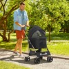 "PawHut" vežimėlis šunims "2-in-1", sulankstomas vežimėlis šunims su pagalvėle, 4 ratai, tinklinis langelis, Oksfordo audinys, juodas