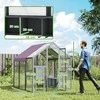 PawHut vištidė su voljeru 1,7x1,8x1,8 m, lauko aptvaras su užraktu, eglės mediena, vištidė su vandeniui atspariu, nuo UV spindulių apsaugančiu stogu, lauko paukštidė vištoms, 6-8 vištoms, antims, triušiams, pilka