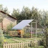 PawHut XXL vištidė su voljeru, paukštidė su stogeliu nuo saulės ir užraktu, skirta 8-12 vištų, ančių, triušių, plieninė, 3 x 4 x 2 m