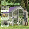 PawHut vištidė su voljeru 1,7x1,8x1,8 m, lauko aptvaras su užraktu, eglės mediena, vištidė su vandeniui atspariu, nuo UV spindulių apsaugančiu stogu, lauko paukštidė vištoms, 6-8 vištoms, antims, triušiams, pilka