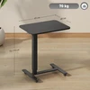 Reguliuojamo aukščio stovimas stalas HOMCOM su 4 ratukais, C formos, 65 cm x 48 cm x 70-110 cm, juodas