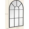 HOMCOM sieninis veidrodis arkiniu lango rėmu 91x60 cm, metalinis rėmas, stiklas, svetainei, miegamajam, valgomajam, koridoriui, juodas