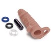 Size Up DYDŽIO PADIDINIMAS: SILIKONINIS VIBRO REALISTINIS PENIO EXTENDERIS SU KULPELIU, RUDOS SPALVOS