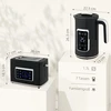 Skrudintuvas HOMCOM Virdulio ir skrudintuvų rinkinys su LED jutikliniu ekranu, 1,7 L, 2 skrudintuvo vietos, įvairūs režimai ir funkcijos, juodas