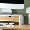 SoBuy monitoriaus stovas su 2 stalčiais, fiksuoto aukščio, BBF02-WN