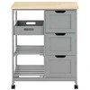 Sobuy Rolling Cart Serving Cart Storage Cabinet Virtuvės sala ant ratų FKW79-HG