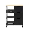 Sobuy Rolling Cart Serving Cart Storage Cabinet Virtuvės sala ant ratų FKW79-SCH