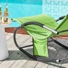 SoBuy, Supama kėdė, Poilsio kėdė, Lauko baldai, žalia, Išbandyta iki 150 kg apkrovai, OGS28-GR