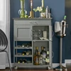 SoBuy virtuvės spintelė, vežimėlis su 1 stalčiumi, virtuvės sala su ratukais FKW45-HG