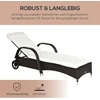Outsunny sodo gultas, rotango gultas, mobilus su pagalve ir ratukais, polirotango ir metalo, kavos rudos spalvos, 200 x 73 x 30–103 cm