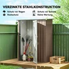 Sodo namelis 1,07 m² su nuožulniu stogu, 142 x 84 x 189 cm Įrankių namelis su užrakinamosiomis durimis, sodas, plienas, rudas