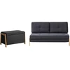 Sofa 3 vietų poilsio komplektas „Beliani EDLAND“ su suoliuku, juodas