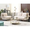 Sofa Beliani 3 vietų poilsio komplektas VESTFOLD, veliūrinis, smėlio spalvos