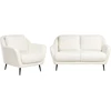 Sofa Beliani 3 vietų svetainės baldų komplektas EIBY šenilinis baltas