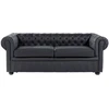Sofa Beliani 4 asmenų poilsio baldų komplektas CHESTERFIELD, natūrali oda, juoda spalva