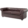 Sofa Beliani 4 vietų poilsio komplektas CHESTERFIELD natūralios odos, rudas