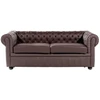 Sofa Beliani 4 vietų poilsio komplektas CHESTERFIELD natūralios odos, rudas