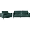Sofa Beliani 4 vietų svetainės baldų komplektas SAVALEN, veliūras, tamsiai žalias