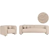 Sofa Beliani 4-vietų svetainės baldų komplektas LEIREN Boucle smėlio spalvos