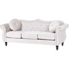 Sofa Beliani 5 asm. svetainės baldų komplektas SKIEN, veliūras, šviesi smėlio spalva