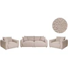 Sofa Beliani 5 asmenų svetainės baldų komplektas JUBEK, smėlio spalvos boucle audinys