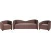 Sofa Beliani 5 vietų svetainės baldų komplektas VELTADA iš veliūro, tamsiai rudas