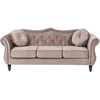 Sofa Beliani 5 vietų svetainės baldų komplektas SKIEN, veliūras, smėlio ir juodos spalvos