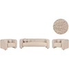 Sofa Beliani 5 vietų svetainės baldų komplektas LEIREN, buklė audinys, smėlio spalvos