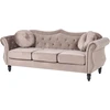 Sofa Beliani 5 vietų svetainės baldų komplektas SKIEN, veliūras, smėlio ir juodos spalvos