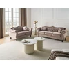 Sofa Beliani 5 vietų svetainės baldų komplektas SKIEN, veliūras, smėlio ir juodos spalvos