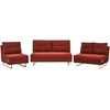 Sofa Beliani 6 asmenų poilsio komplektas JERSLEV raudonas