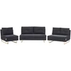 Sofa Beliani 6 asmenų svetainės baldų komplektas JERSLEV juodas