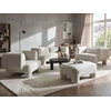 Sofa Beliani 6 vietų poilsio baldų komplektas HOGBO, baltas, su otomane