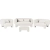 Sofa Beliani 6 vietų poilsio baldų komplektas HOGBO, baltas, su otomane
