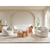 Sofa Beliani 6 vietų svetainės baldų komplektas MALUNG, veliūras, kreminė balta
