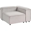 Sofa Beliani ARDAL kampinis modulis, briaunuotas velvetas, smėlio ir pilkos spalvos, kairinis