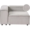 Sofa Beliani ARDAL kampinis modulis, velvetas, smėlio pilkas, dešininis
